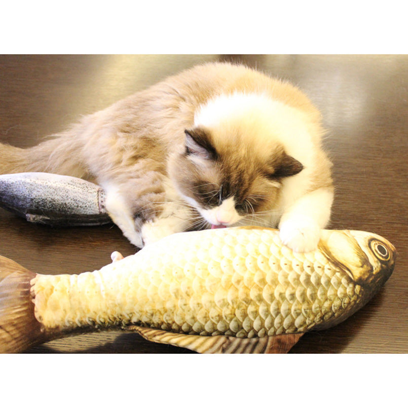 Plush Creative Fish Shape Cat Toy Gift Cute Simulation Fish Playing Pillow Doll